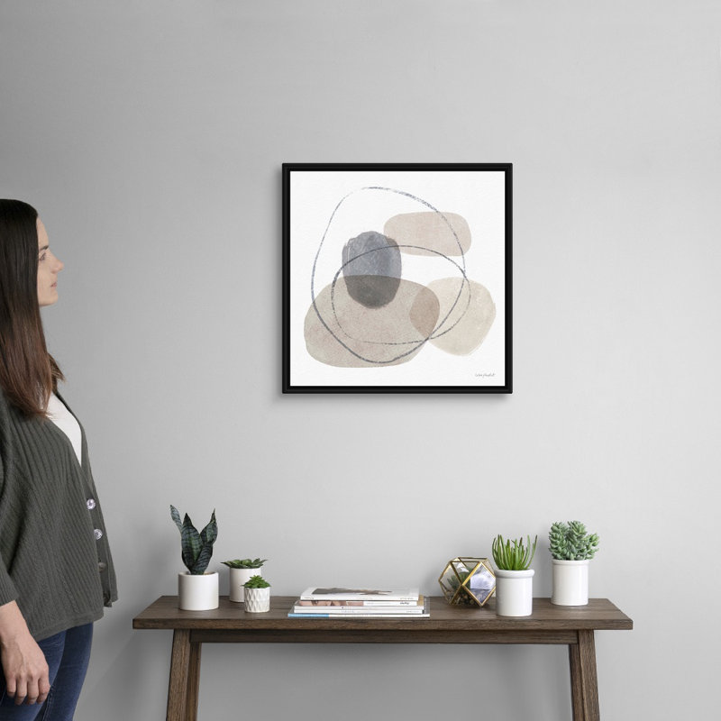 « Think Neutral 07 » par Lisa audit, reproduction d’art sur toile, H 22 po x l 22 po x P 1,75 po, Cadre noir