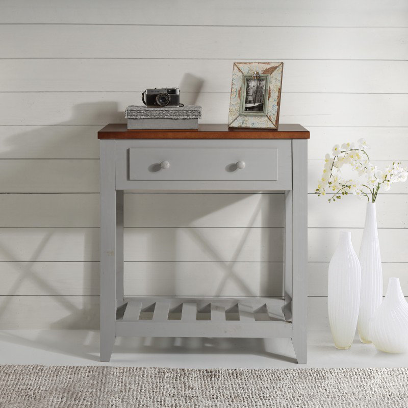 70cm Solid Wood Console Table, Grey