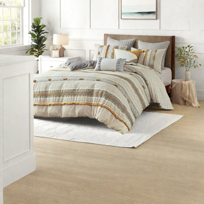 Premium Cotton Bedding Sets, Multicolor Stripe, King Size Comfort