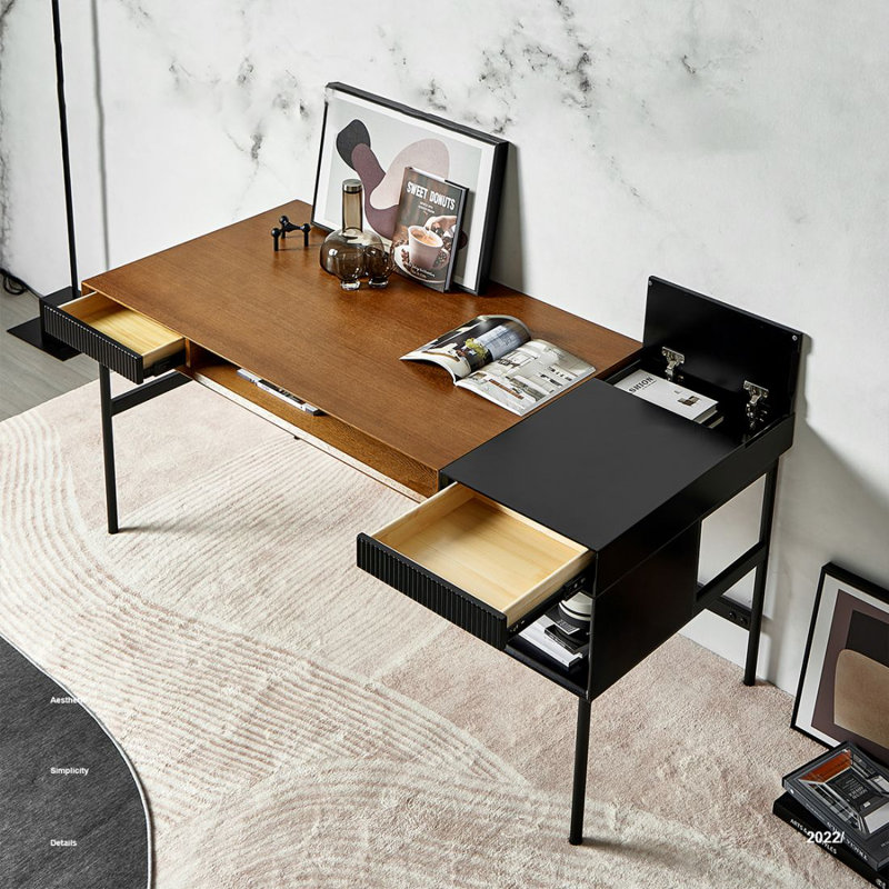Bureaux modernes avec tiroirs, 29.53" H x 55.12" W x 25.59" D