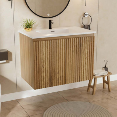 Armoire murale pliante avec lavabo crème - Installation brevetée en 1 minute, peu encombrante et facile à assembler, style moderne