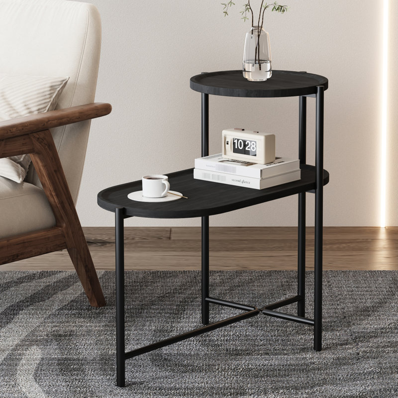 Table en bois noire avec bords sécuritaires pour les bureaux