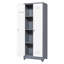 Armoire de rangement robuste en métal avec portes verrouillables, tablettes, tringle et crochets en S, structure stable de 65 po de hauteur contre la corrosion