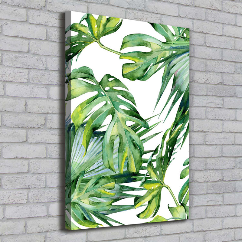 Tropical Leaves 1 Piece Wrapped Canvas Wall Art