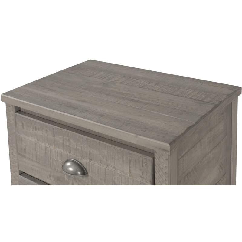 Lanora 22.5'' W Solid Wood Nightstand, Driftwood Gray