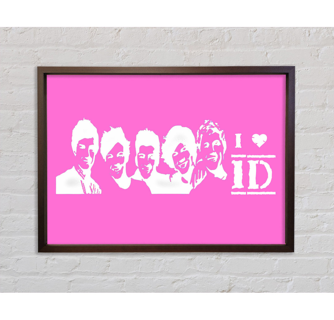 Musik Zitat I Love 1 Direction Vivid Pink - Einzelbildrahmen Kunstdrucke auf Leinwand