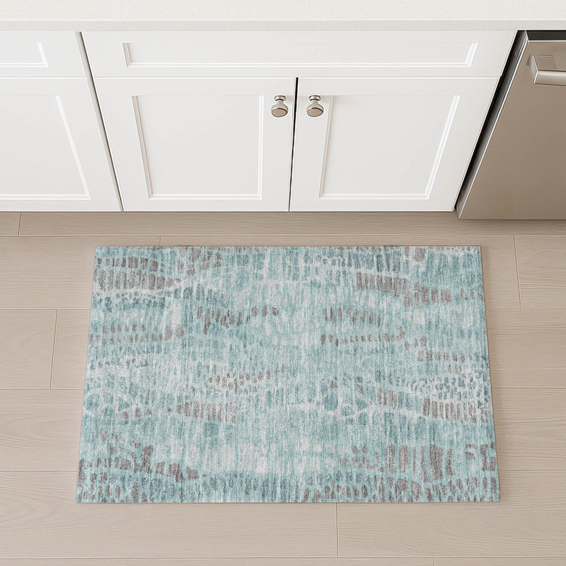 Machine Washable Indoor/Outdoor Jozwiak ACN2382 Circles Rug, Rectangle 1'8" x 2'6"