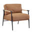 Fauteuil d'appoint brun 26,96 po avec coussin de dossier et siège confortables, structure en métal de conception contemporaine, convient pour la chambre à coucher ou le bureau, largeur 29,68 po, coussins 21,48 lb, noir-264118688
