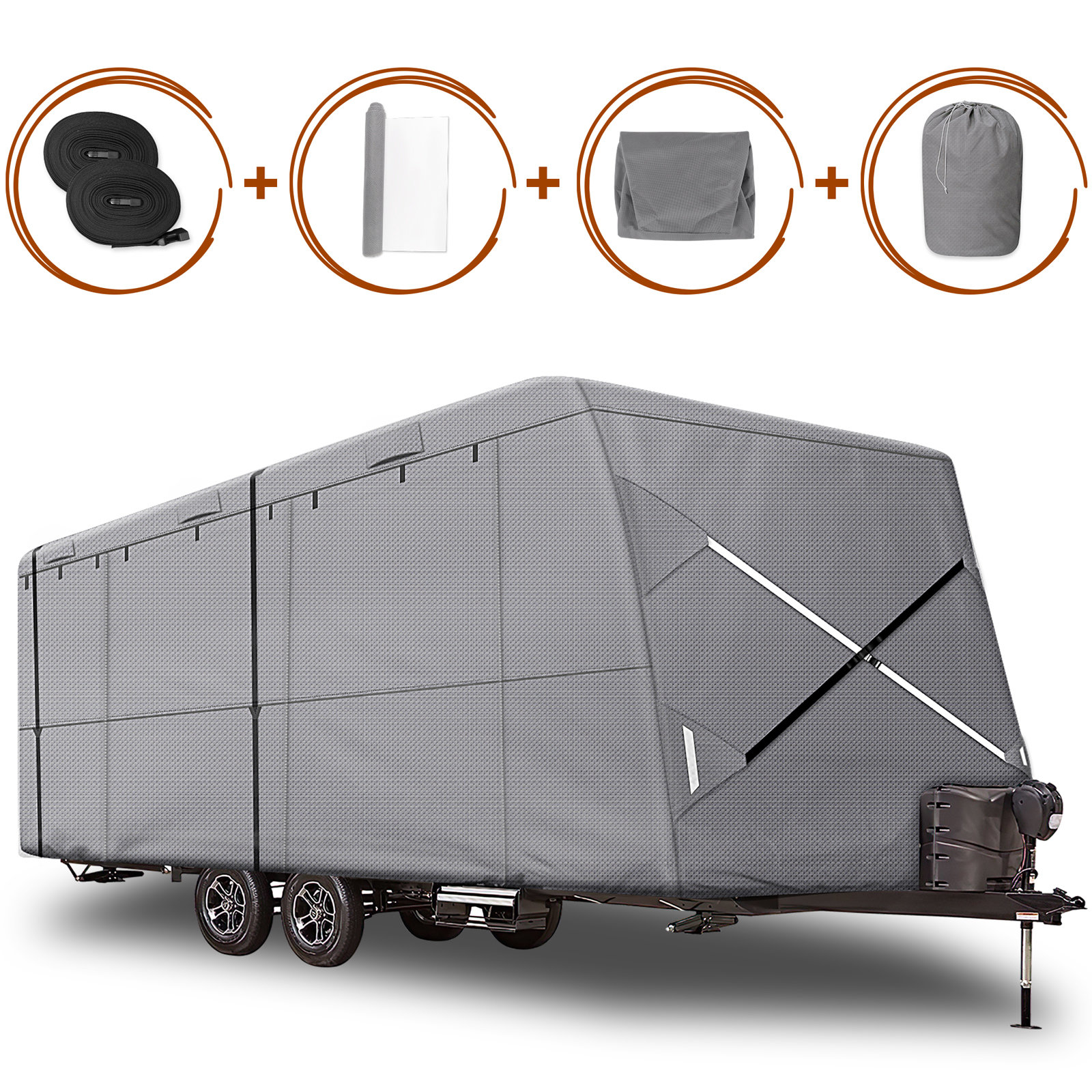 Mesh Rv Cover ErgoDesign Windproof 4 Layers Travel Trailer RV Cover Camper Cover With ...