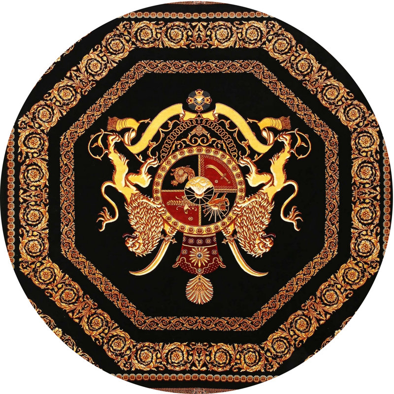 Tapis 100% traditionnel lavable à la machine 3257, Rond 7 pi
