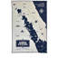 Door County Map Wool Throw Blanket