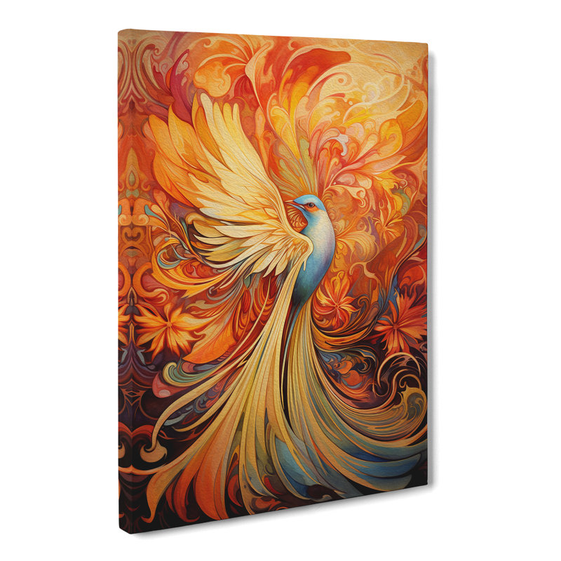 Bird Of Paradise Nouveau - Wrapped Canvas, 50cm H x 35cm W x 3cm D