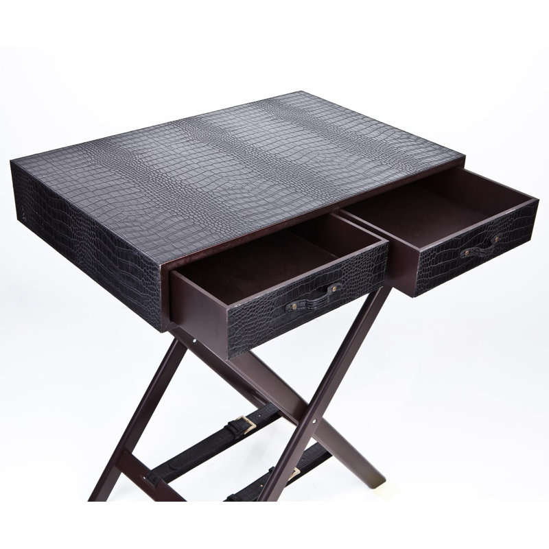 Ellis Cross Legs End Table, Black