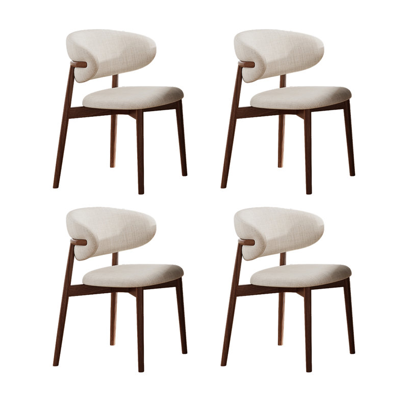 Ensemble de 4 chaises de salle à manger de style Mid-Century en bois de frêne brun, sans assemblage, chaises de cuisine beige pour la salle à manger