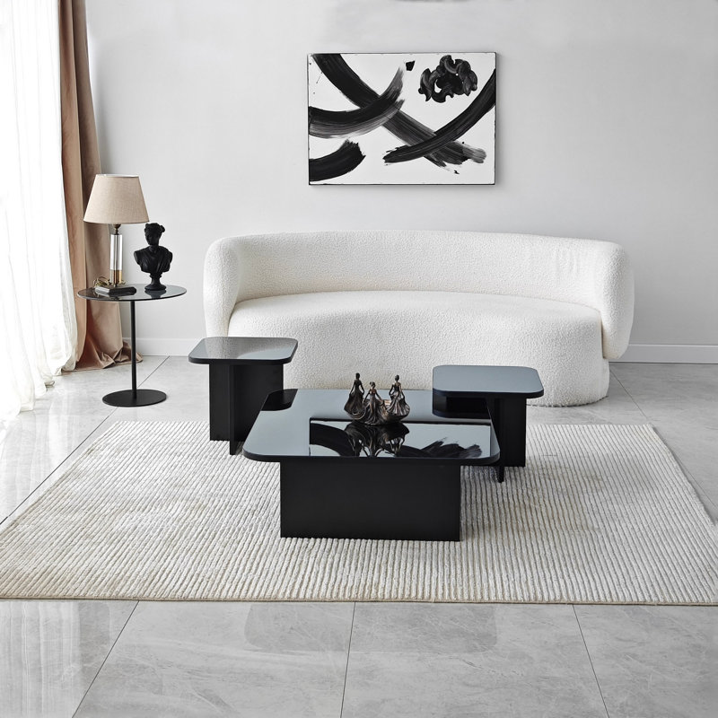 Nesting Coffee Table, Black, Black