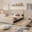Lit plateforme tapissier en velours avec lit gigogne simple-1652140416-1652140447