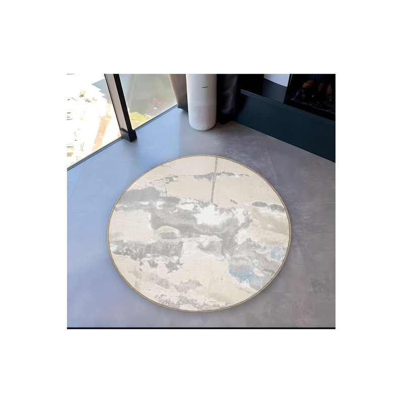 Tapis rond lavable à la machine, Sous-tapis rond 3 pi 3 po inclus