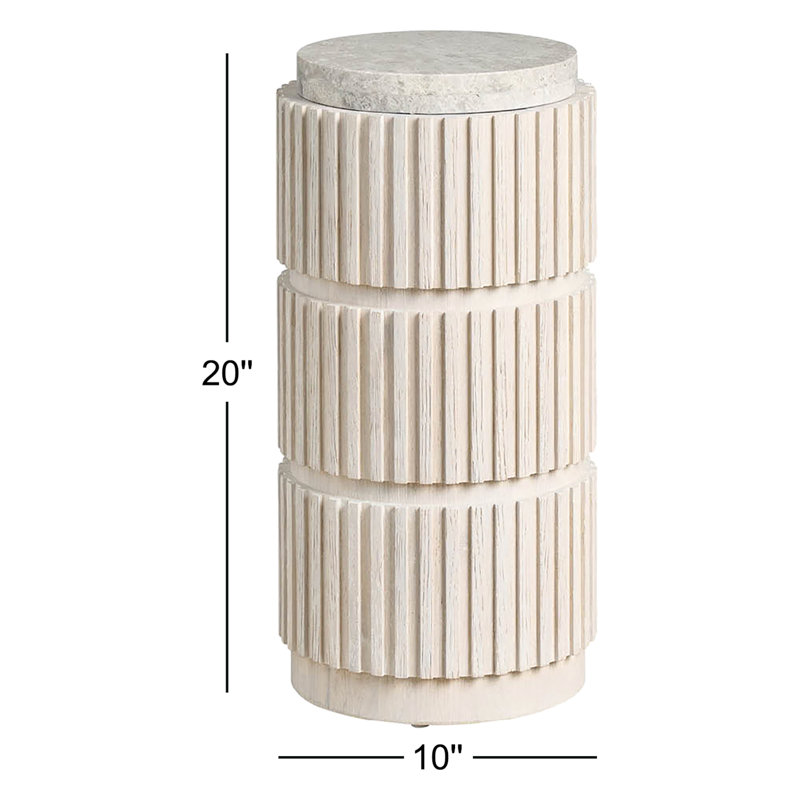 Avaline Carmen End Table, White Oak