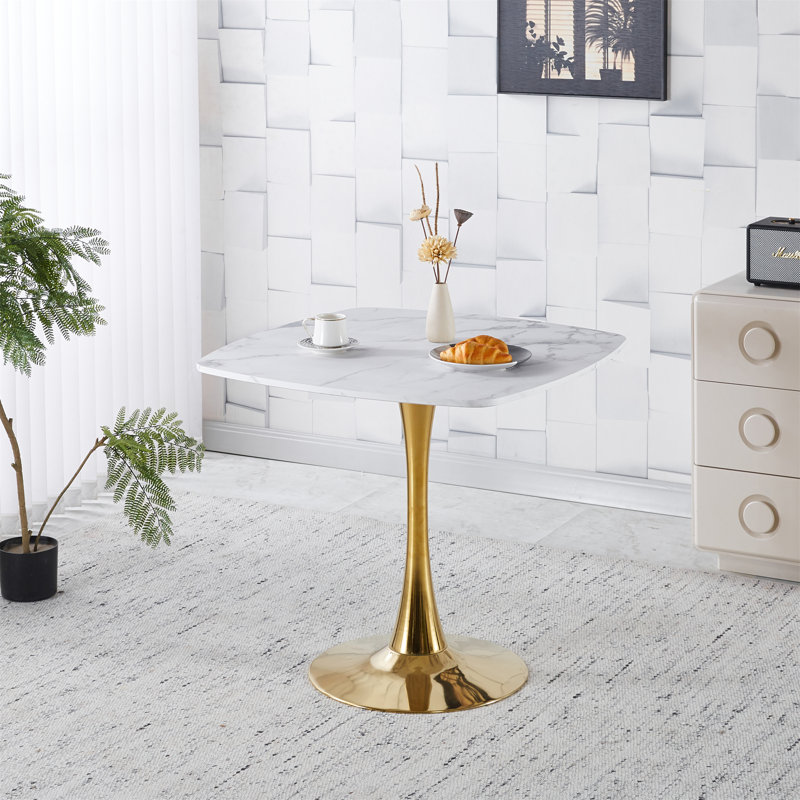 Table de salle à manger 31,5 ", Blanc, Blanc, 28.9" H x 31.5" L x 31.5" W