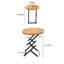Table d'appoint, table de bout avec plateau rond en bois et pieds en fer