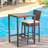 Outdoor Bar Table Patio Bar Height Bistro Table 39" Tall Outdoor High Top Square Pub Patio Table Wicker Rattan Metal Dinning Bar Table With Adjustable Feet For Balcony Outside Pool Deck Backyard Brown