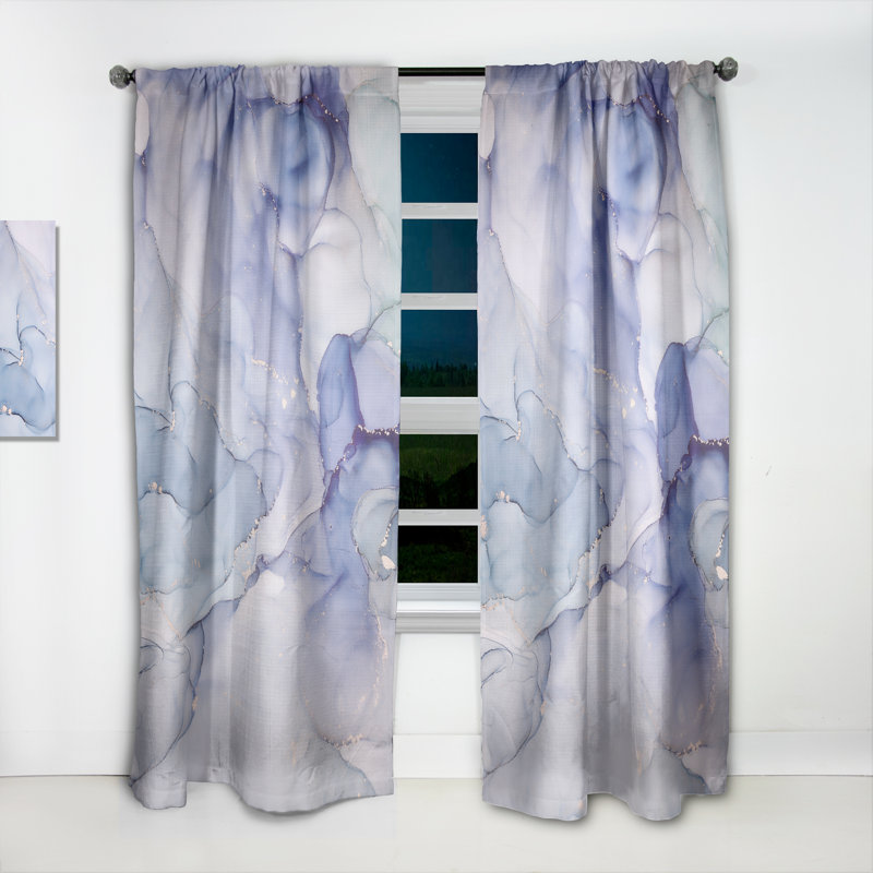 Gris abstrait fluide et luxueux - Rideau abstrait - Velours obscurcissant - 1 panneau, L 52 po x L 95 po