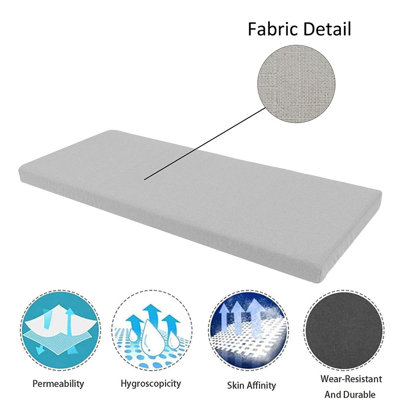 Mousse de coussin de banc de 4 po d'épaisseur pour les meubles d'intérieur / extérieur / siège de fenêtre