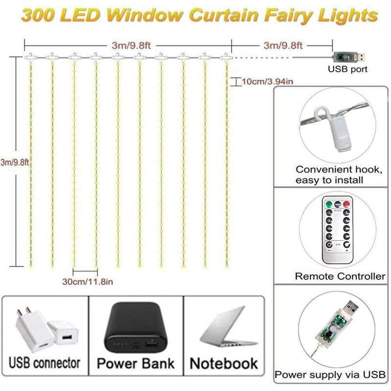 Guirlande de 300 lumières