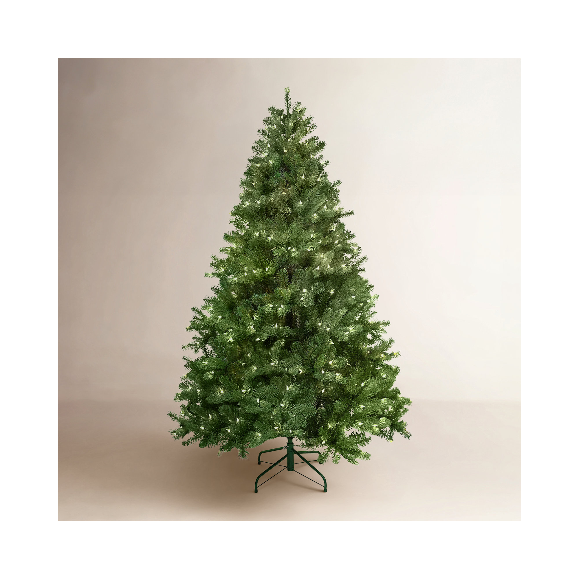 Prelit Artificial Christmas Tree, Hinged Spruce Tree Prelighted Xmas Tree For Home Party Decoration With Warm White Lights And Pe&pvc Mixed Branch Tips 