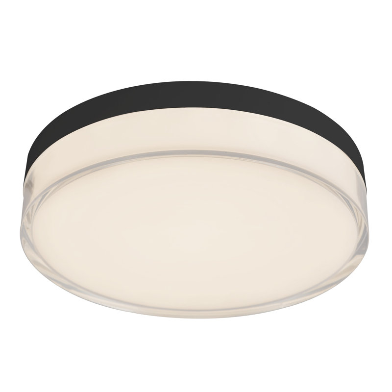 Quara 7-in Black dimmable LED Flush Mount, Matte Black