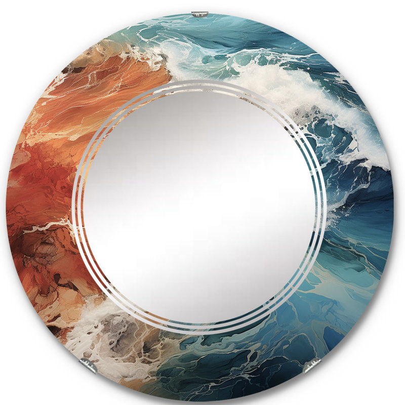 Bascobel - Miroir mural rond, 24 po x 24 po