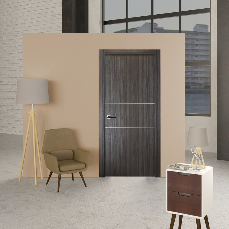 Panneau de porte 2H Palladio, Chêne gris, 30 po x 80 po