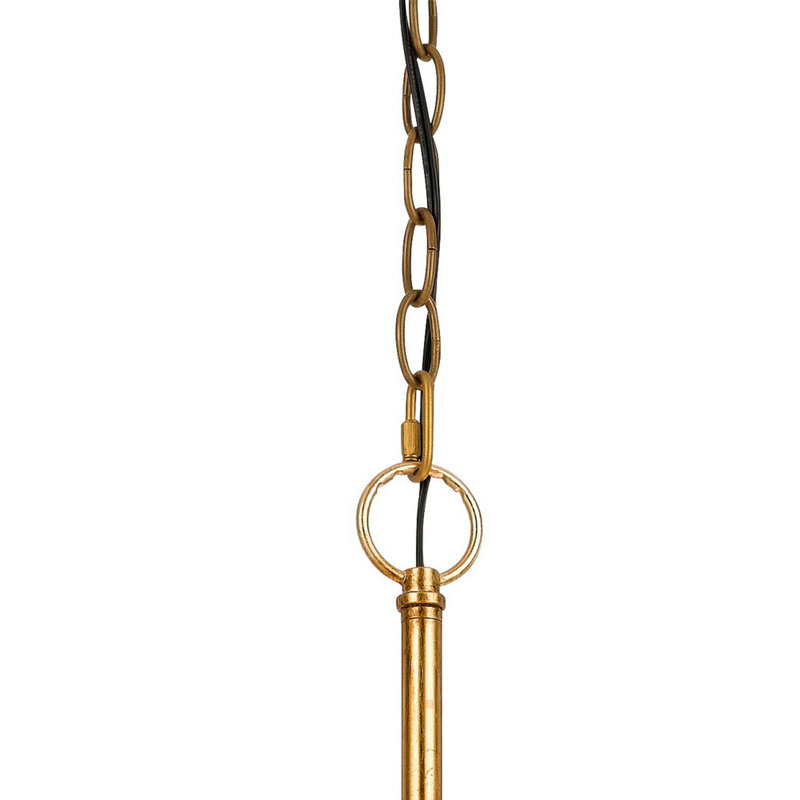 Gold Metal Drum Pendant Light with Geometric Design