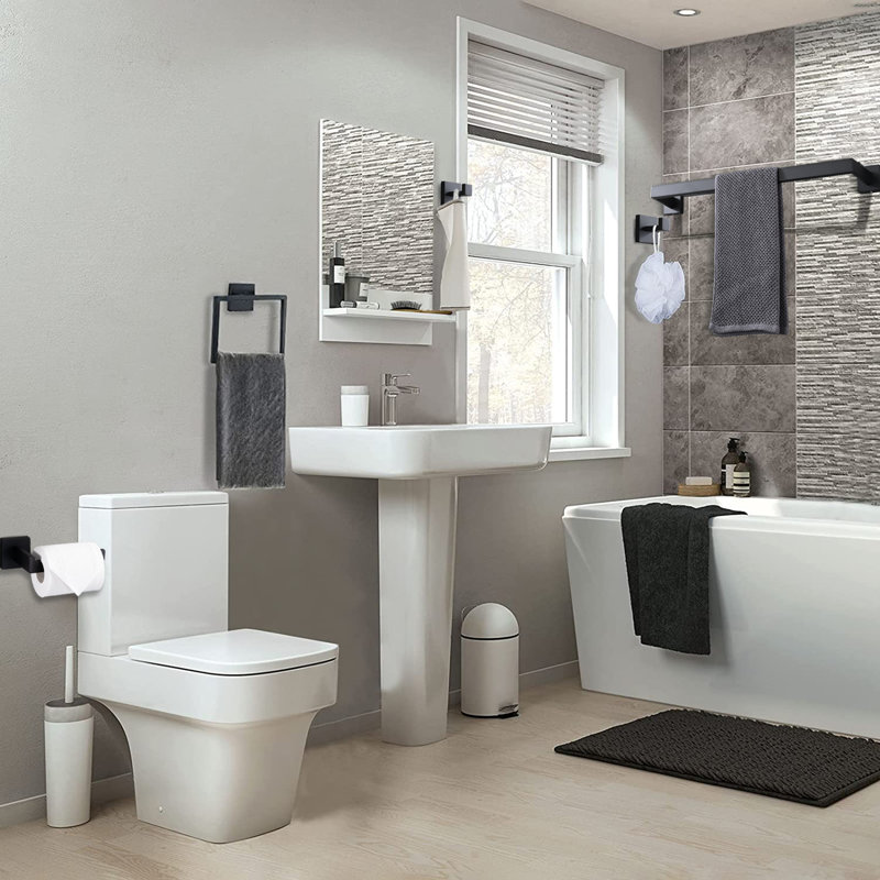 5 - Piece Bathroom Hardware Set, Matte Black