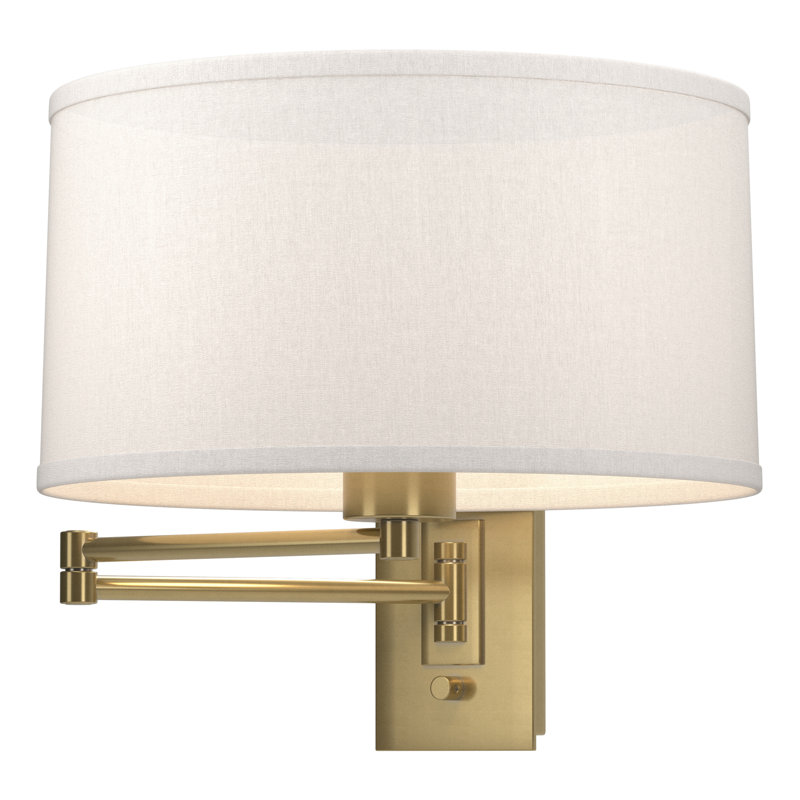 Simple Lines 1 - Light Dimmable Swing Arm, Flax, Modern Brass