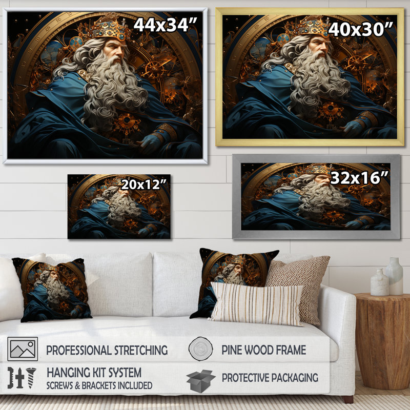 «Solomons saphir monarque de l'Israel antique I», reproduction sur toile, Cadre naturel flottant, 12" H x 20" W