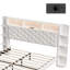 Smart LED White Velvet Storage Bed With Bookcase Headboard & Charging Station (USB/Type-C), 140X200cm European Double / 160X200cm King, 2 Drawers Upholstered Frame-145181054