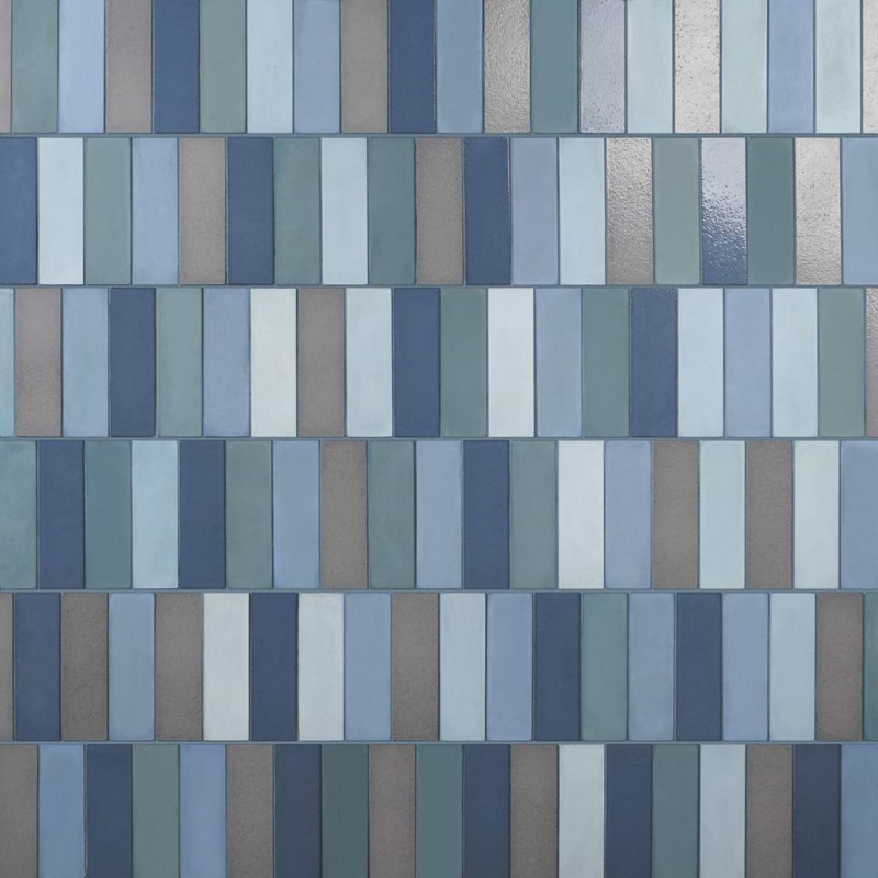 Color One Blend 2x8 Cement and Lava Stone Tiles, Lake Blue