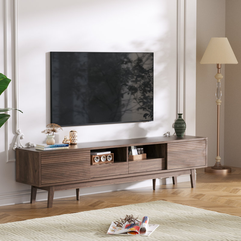 Meuble télé 70 po pour téléviseur 75 po, Brun