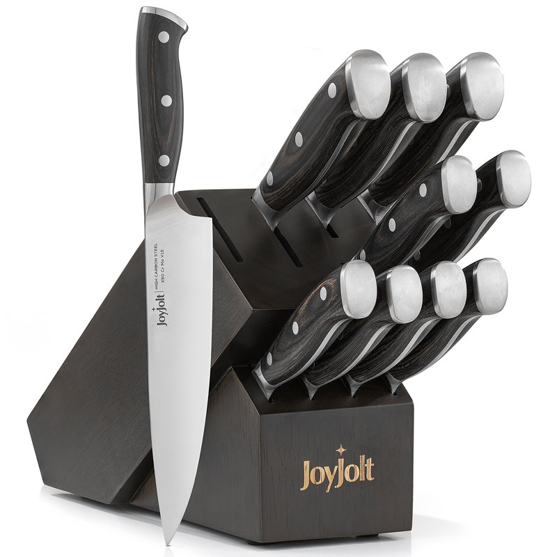 Joyjolt 11-Piece Assorted Knife Block Set