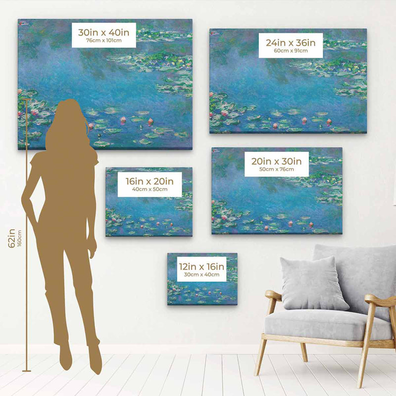 Art mural sur toile "Gabrielle bleue" par Claude Monet, H 12 po x l 16 po, Cadre flottant noir