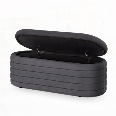 Modern Oval Storage Ottoman Bench