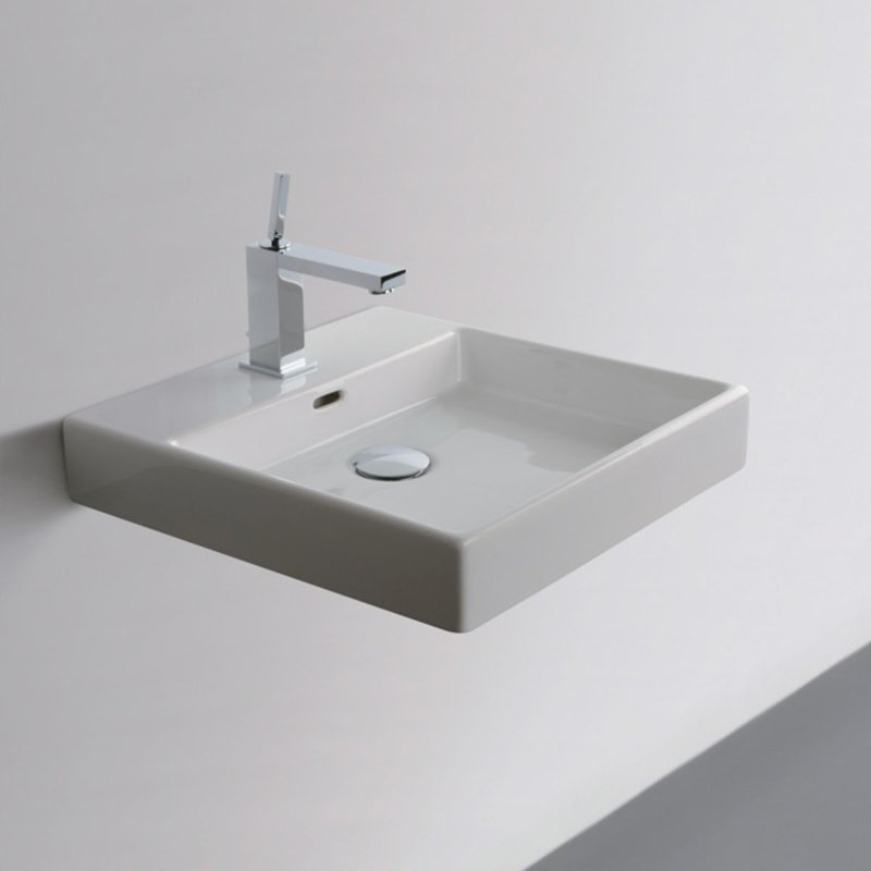 Plain 17.7'' L Bathroom Sink, Single Hole
