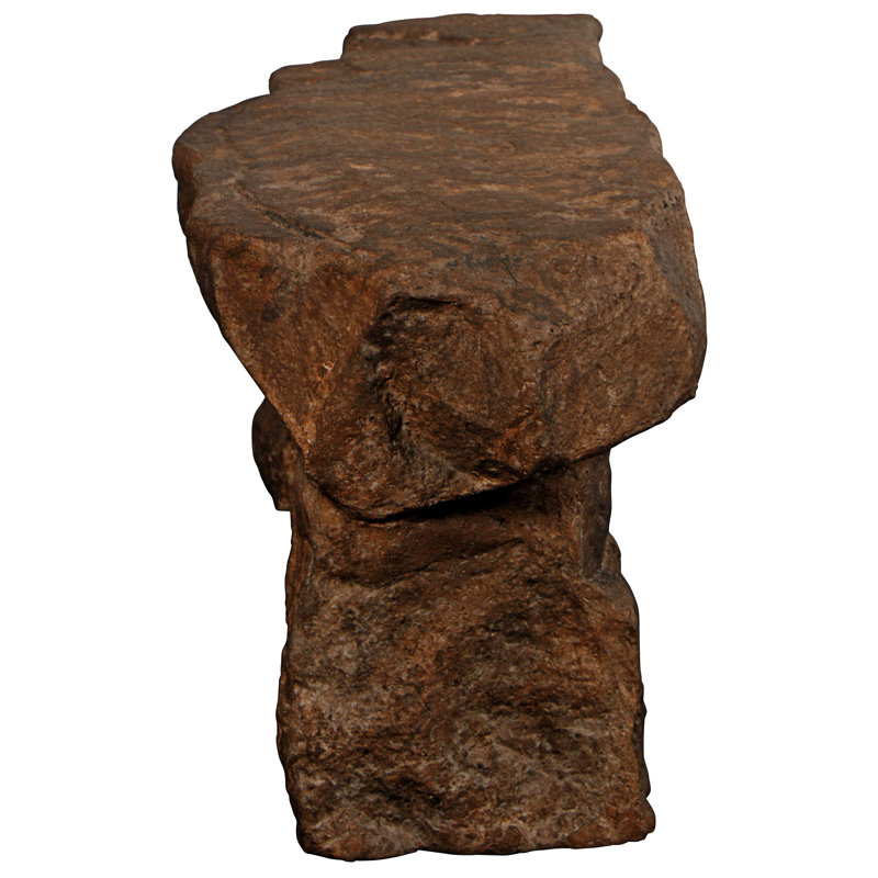 Stonehenge Sculptural Garden Bench in Brown Cast Resin