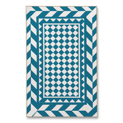 Tapis blanc tissé à motif lavable Mosso