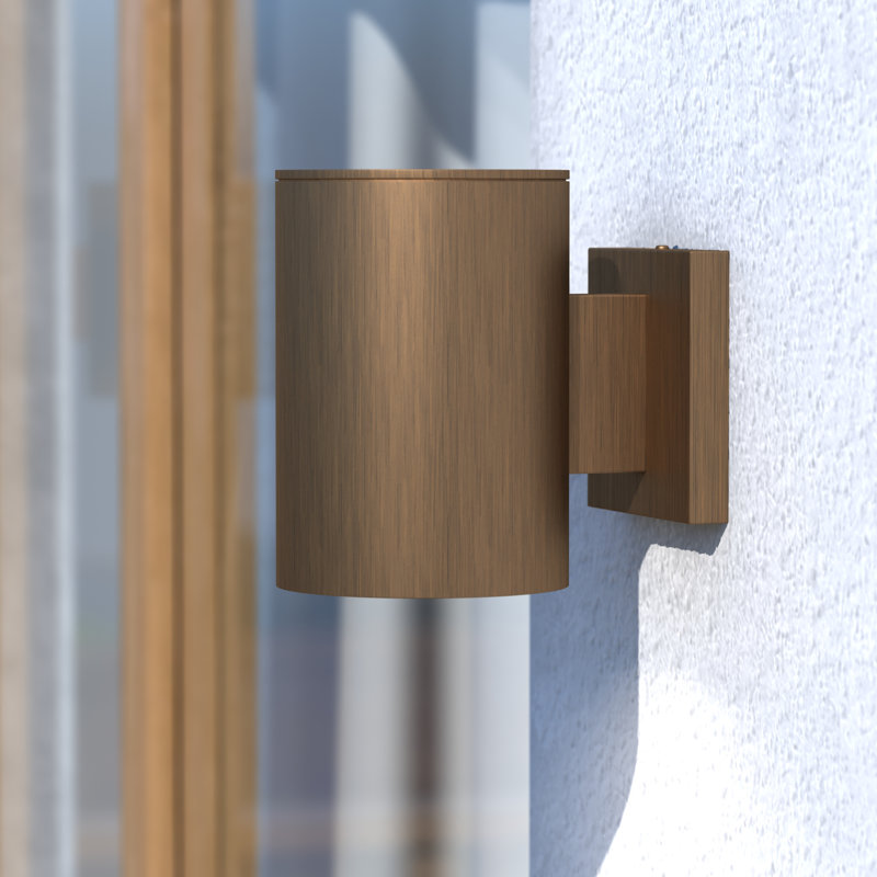 Applique murale d'extérieur en aluminium Édith, Laiton chaleureux, H 7,25 po x l 5 po x P 8 po, Inférieur