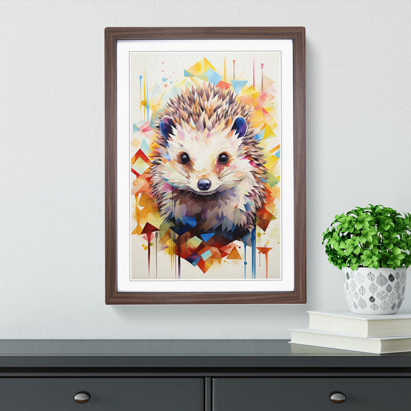 Hedgehog Geometric No.2 - Framed Print