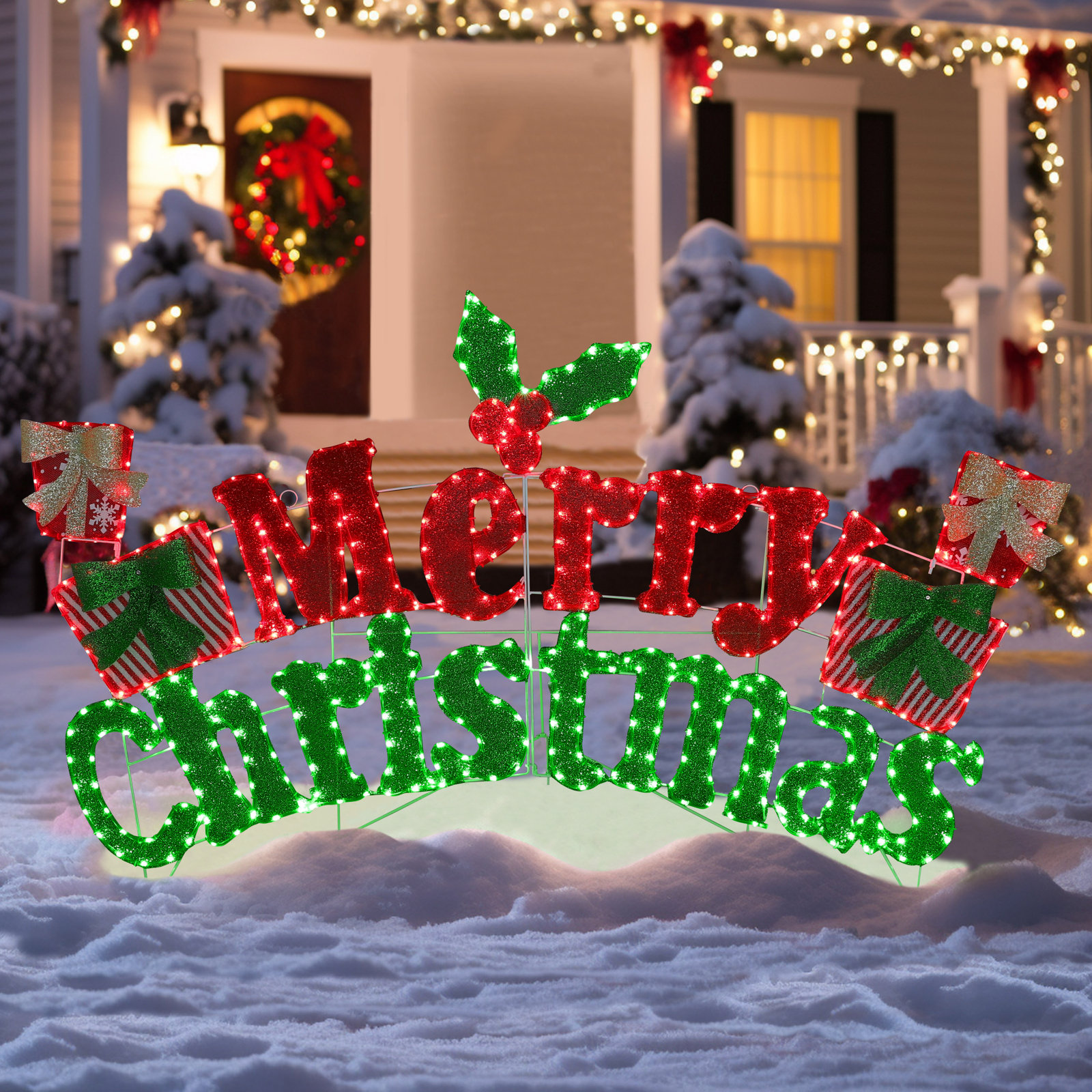 Gutierrez Lighted Merry Christmas Sign