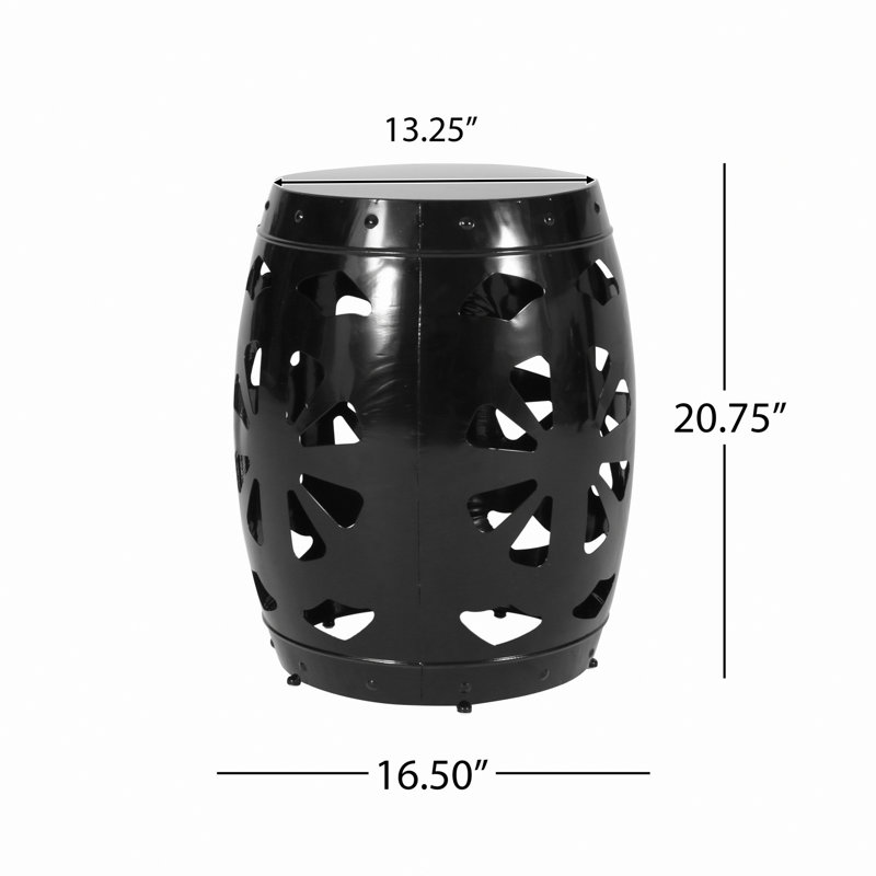 Metal End Table, Black
