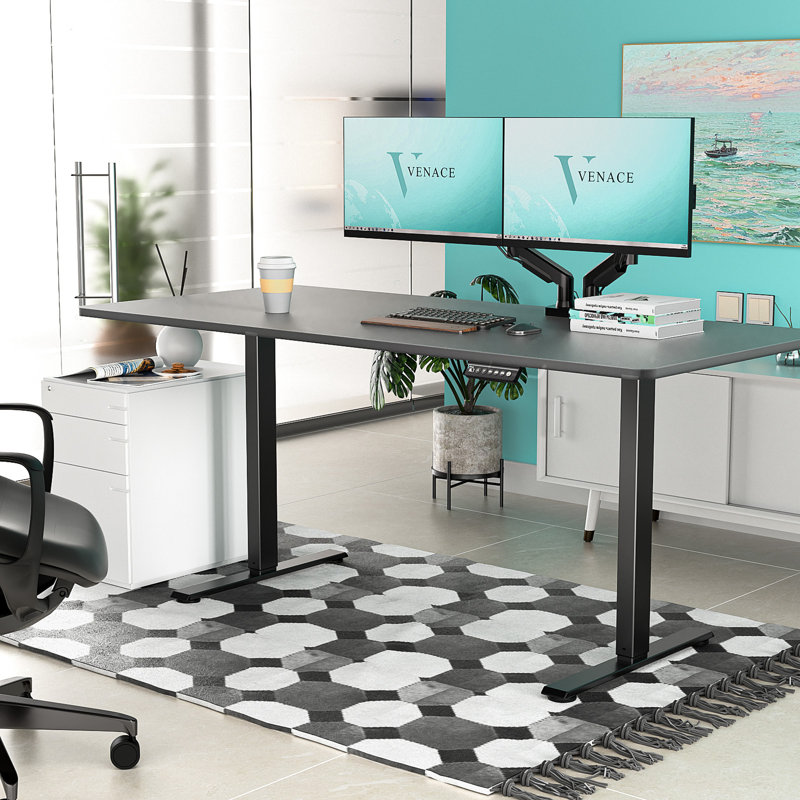 Bureau pour travailler debout, H 46,5 po x l 59 po x P 29,53 po, Noir, Noir